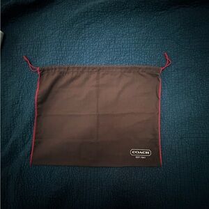 Coach Brown Drawstring Bag with Pink Accents